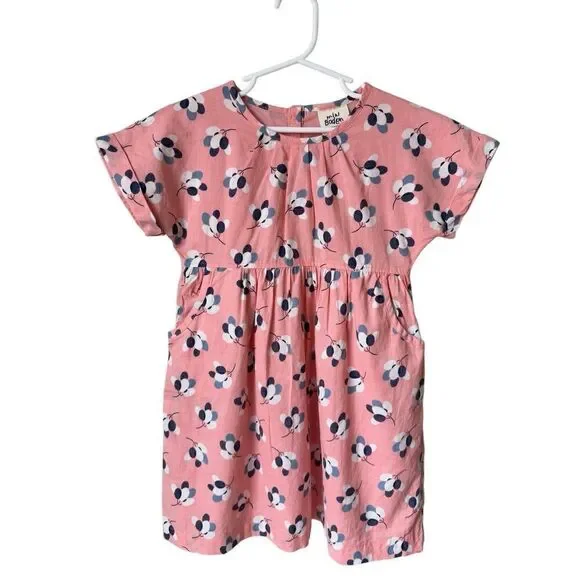 Mini Boden 100% Cotton Pink Floral Spring & Summer Dress Size 5-6Y Girls - Picture 3 of 9